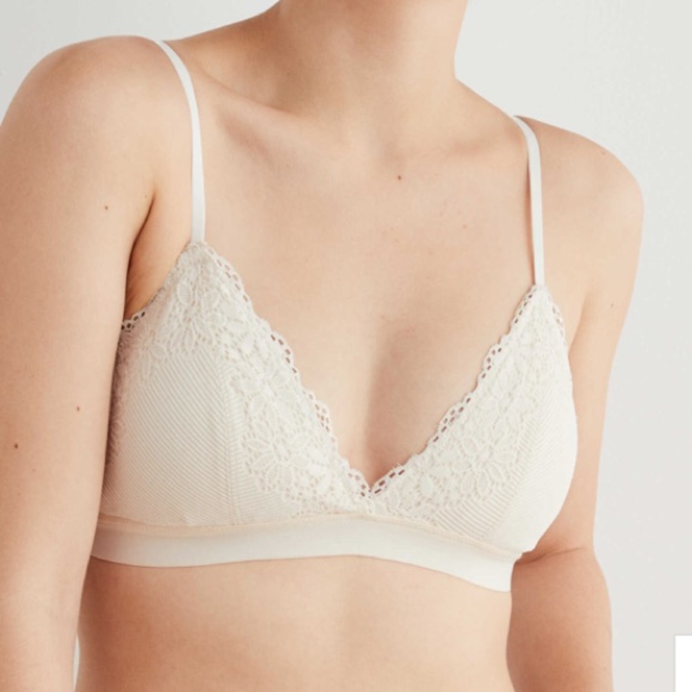 Aerie padded bralette XL ribbed lace NWT